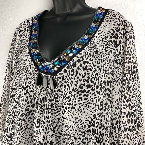 CATO animal print cheetah leopard shirt bl… - Picture 2 of 9